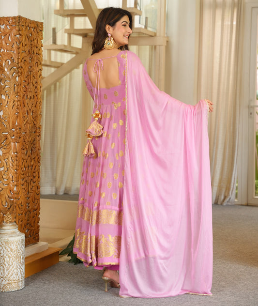Premium Sunehri Pink Suit Set