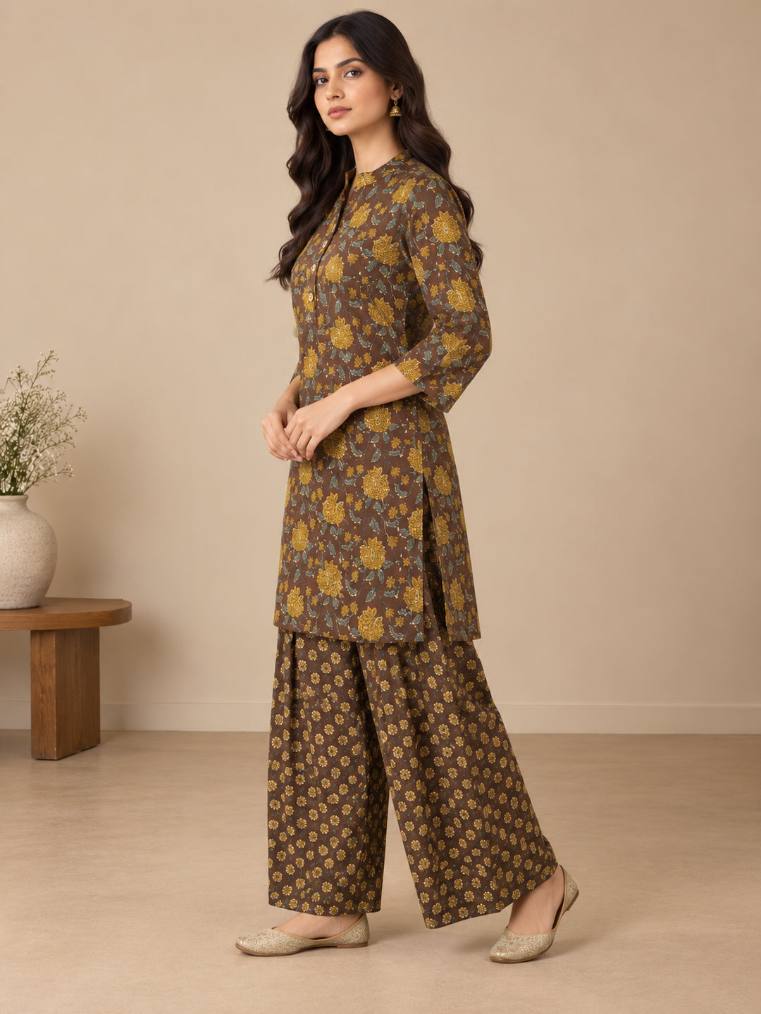 Floral Printed Straight Cotton Set