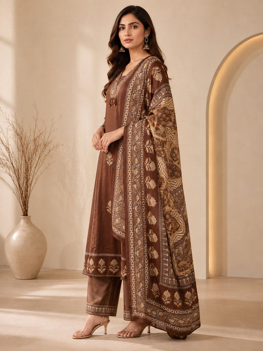 Solid Printed Straight Cotton Set