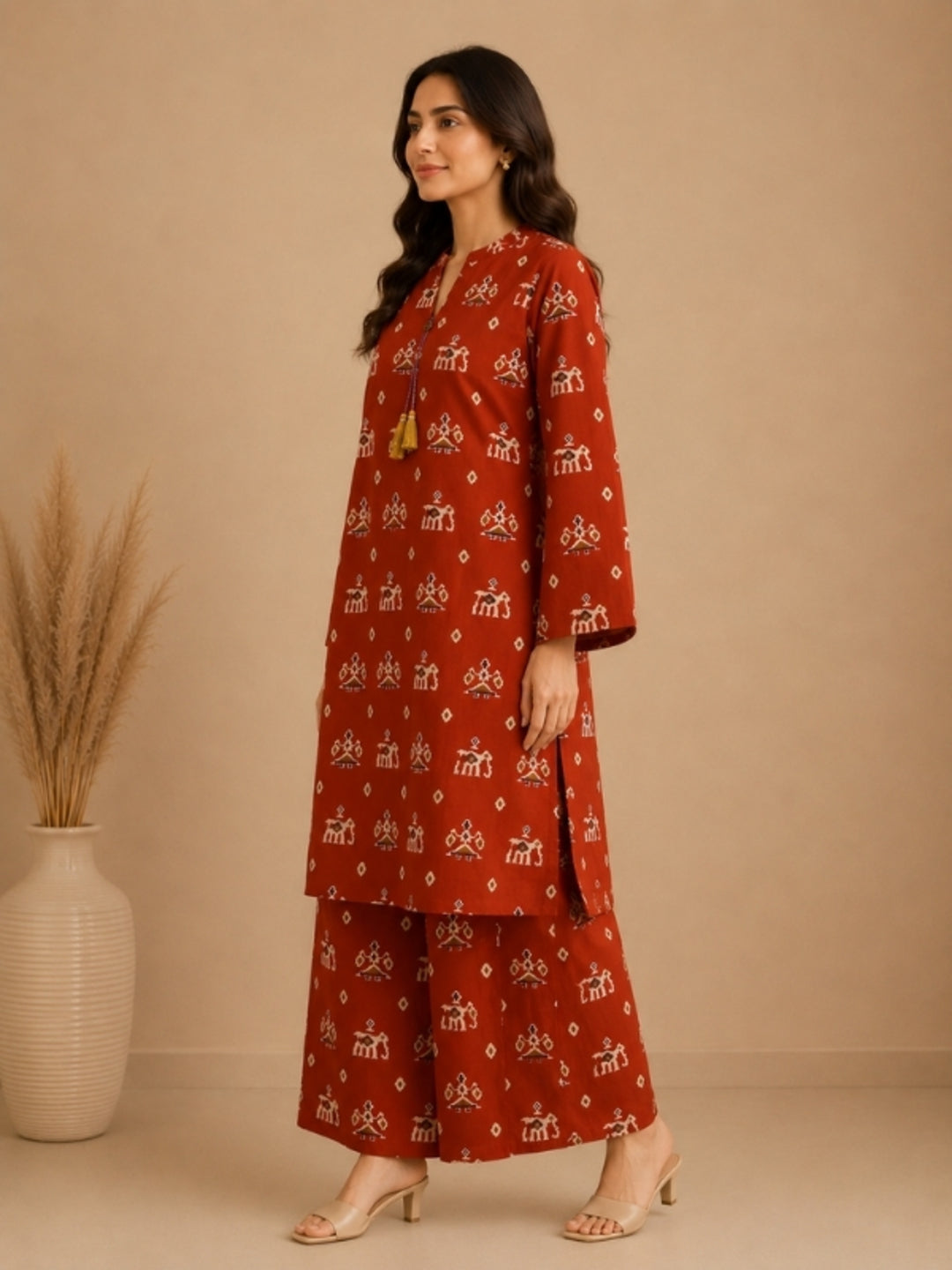 Floral Printed Straight Cotton Set