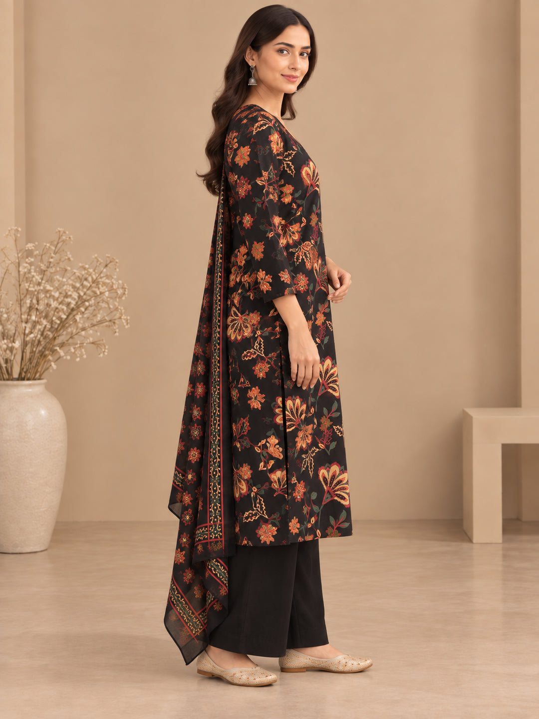 Floral Printed Straight Cotton Set