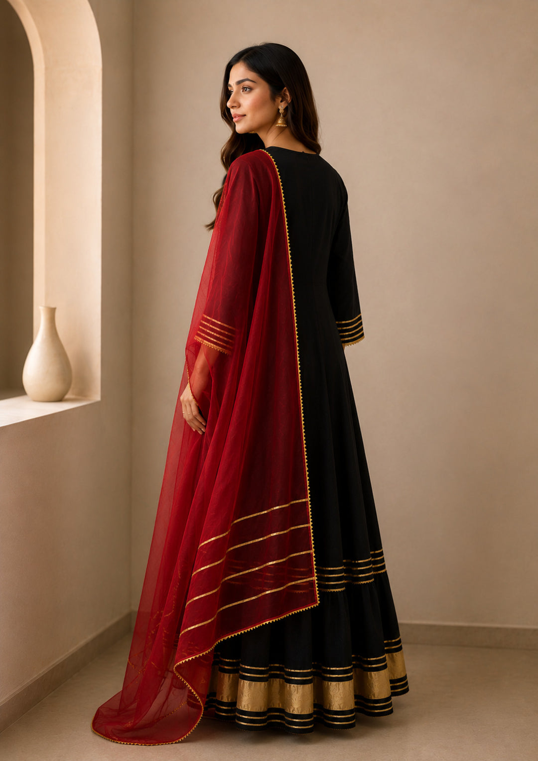 Floral Embroidered A-Line Kurta Set