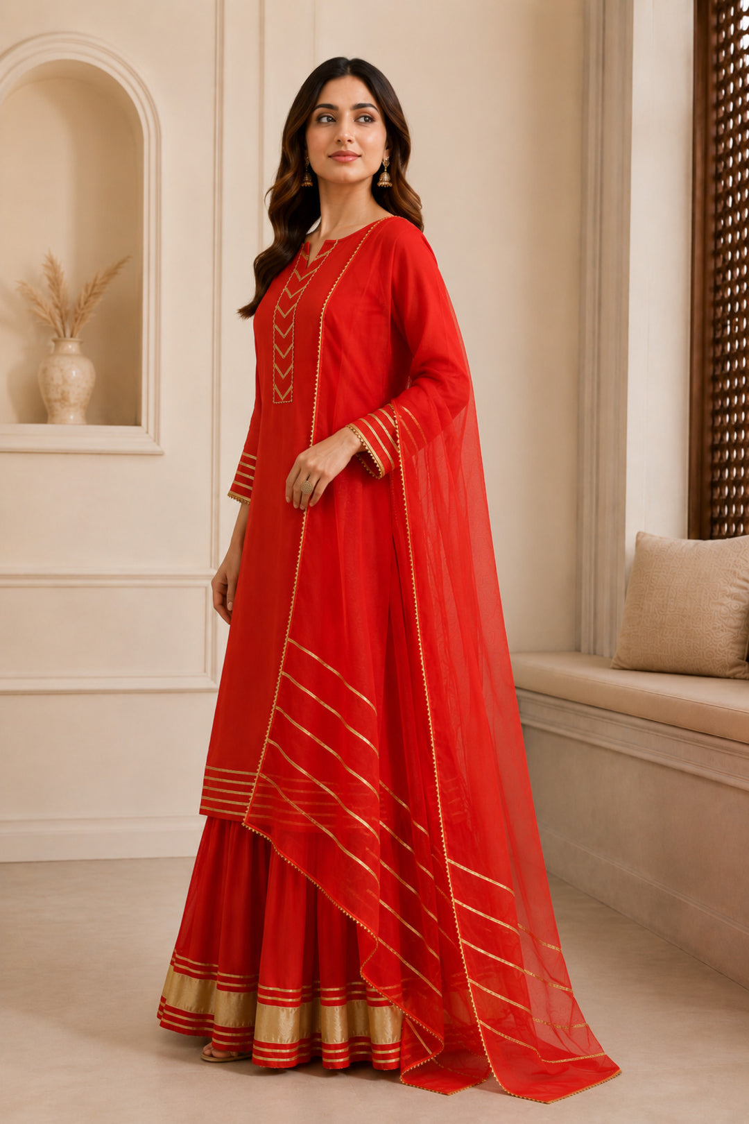 Floral Embroidered A-Line Kurta Set