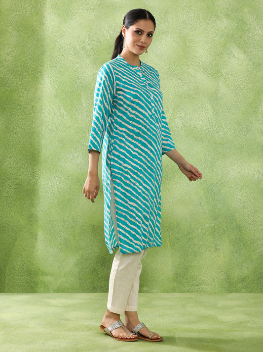 Leheriya Printed Straight Kurta