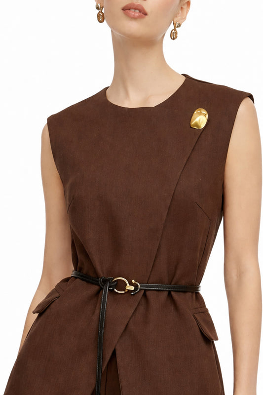 Mocha Belted Tailored Co-Ord Set
