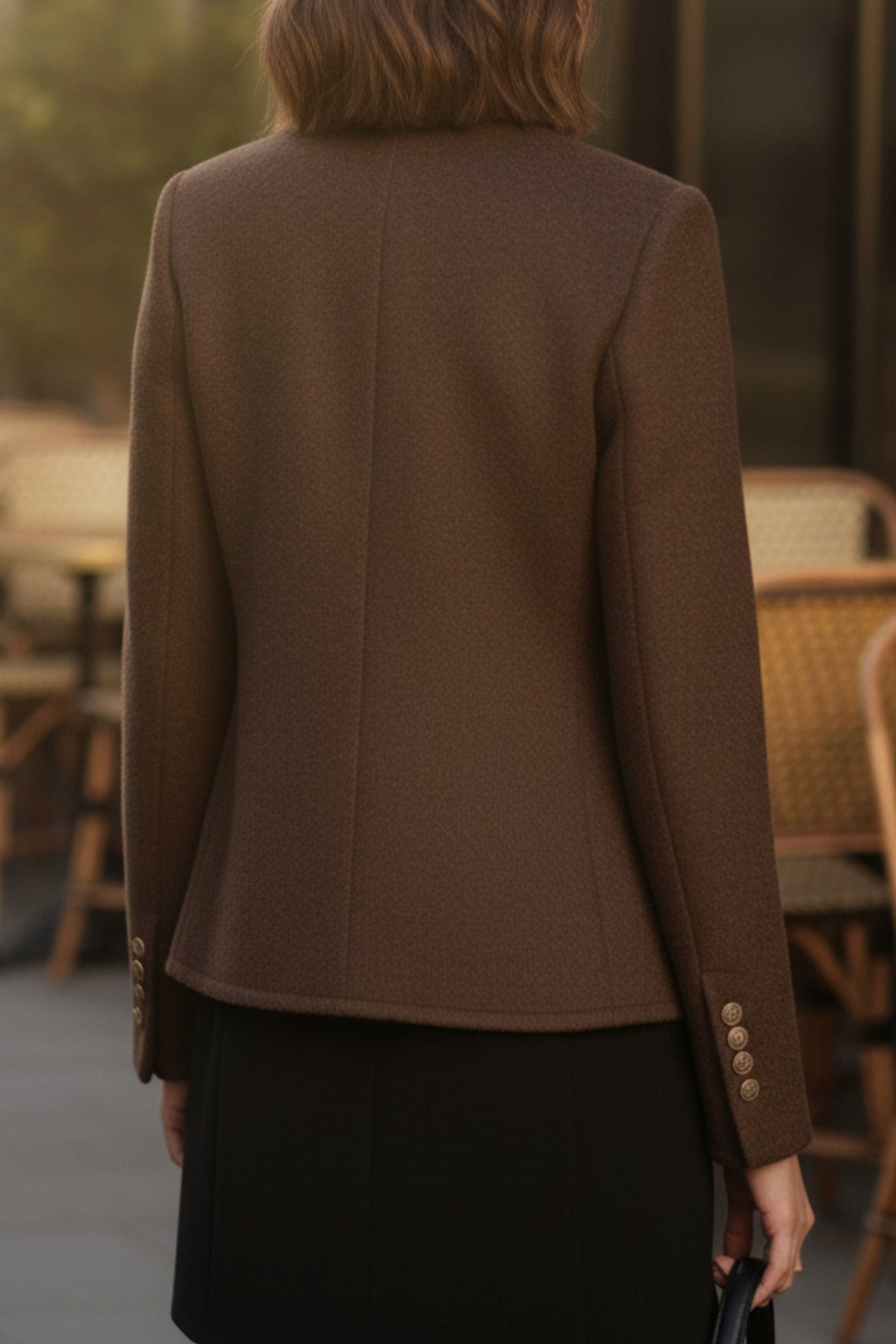 Brown Double-Sided Cashmere Blazer