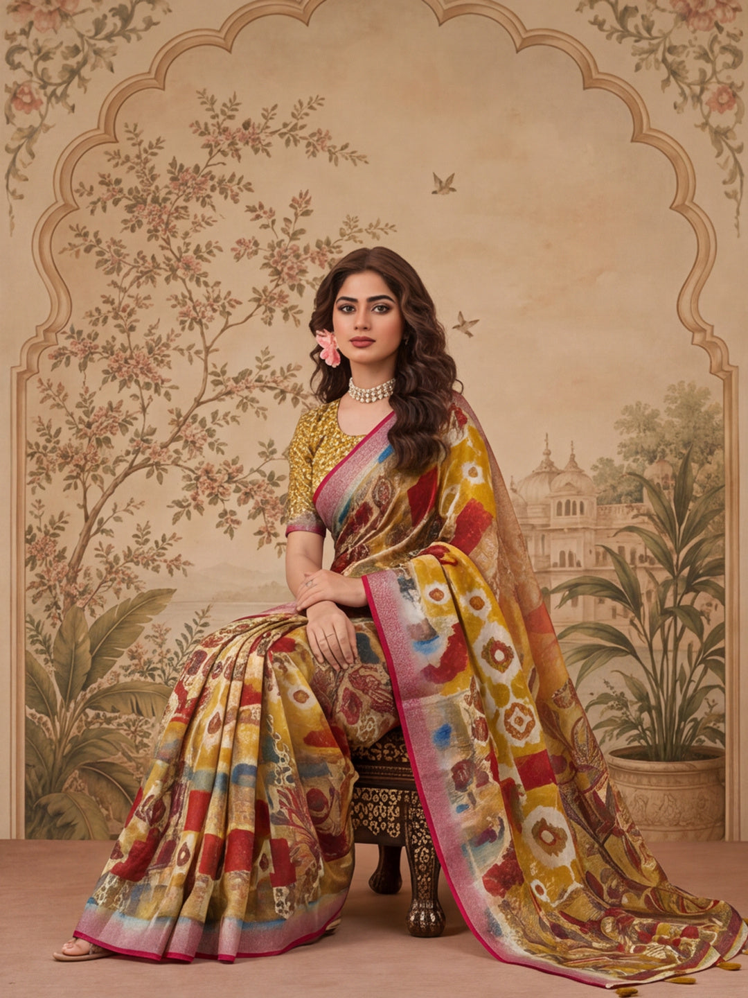 Multi Digital Printed Saree