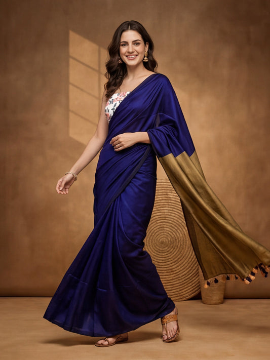 Solid Cotton Saree