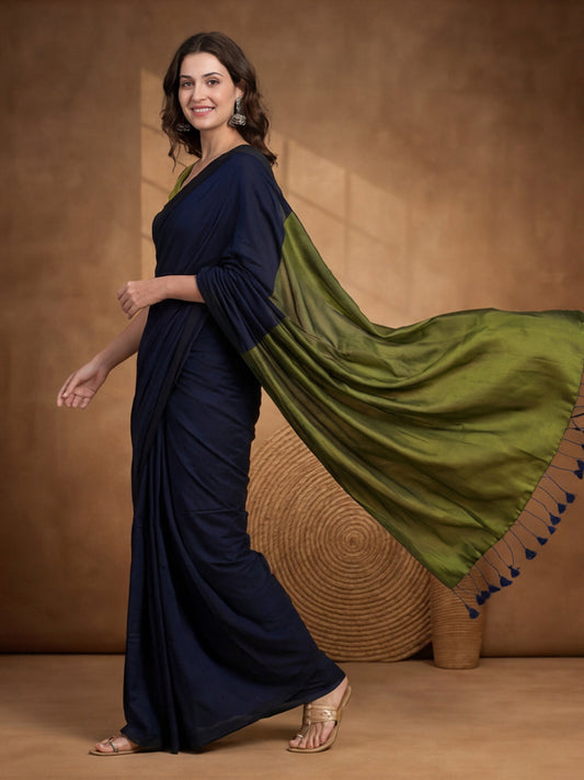 Solid Cotton Saree
