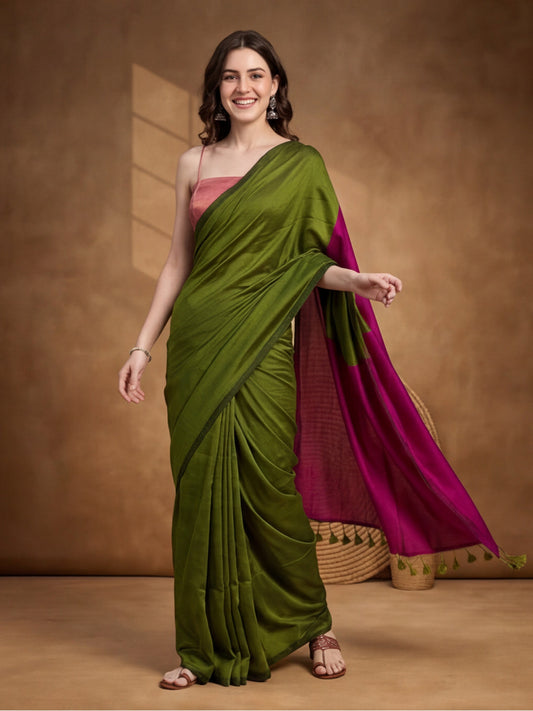 Solid Cotton Saree