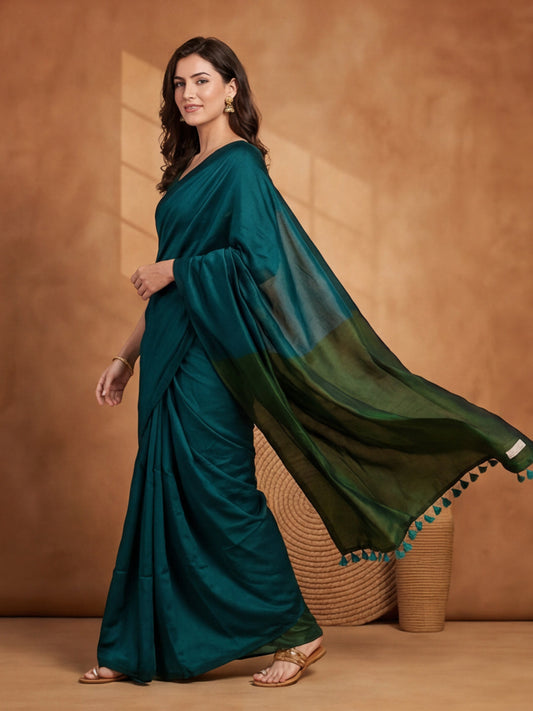 Solid Cotton Saree