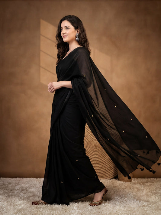 Solid Cotton Saree