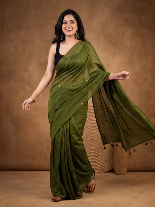 Solid Cotton Saree
