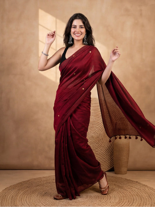 Solid Cotton Saree