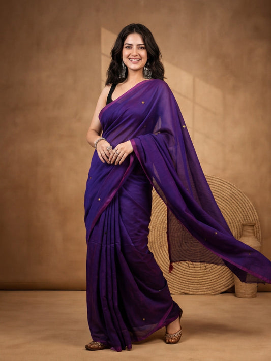 Solid Cotton Saree