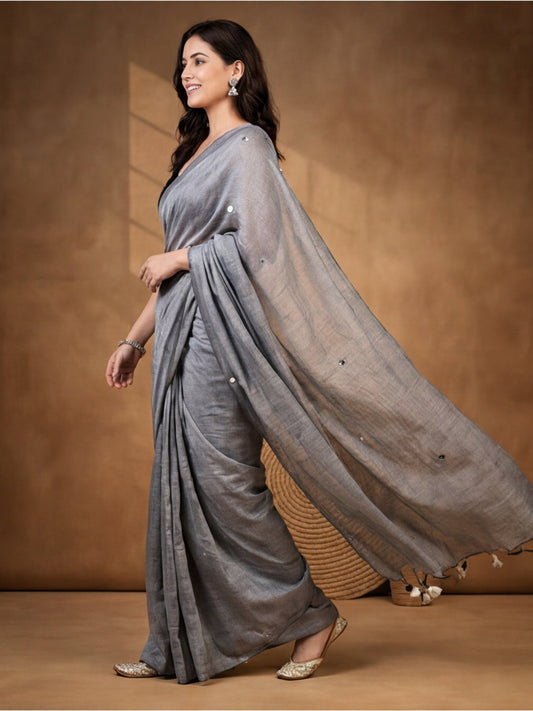 Solid Cotton Saree