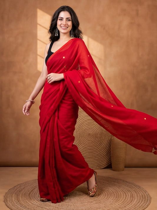 Solid Cotton Saree