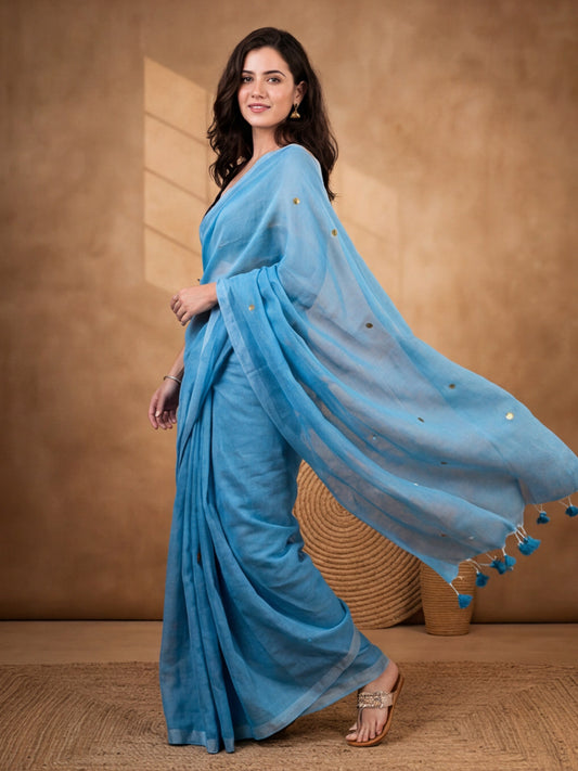 Solid Cotton Saree