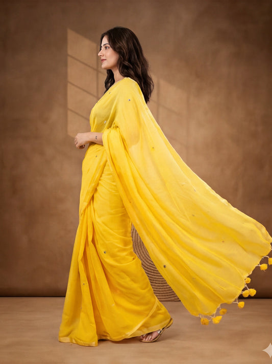 Solid Cotton Saree
