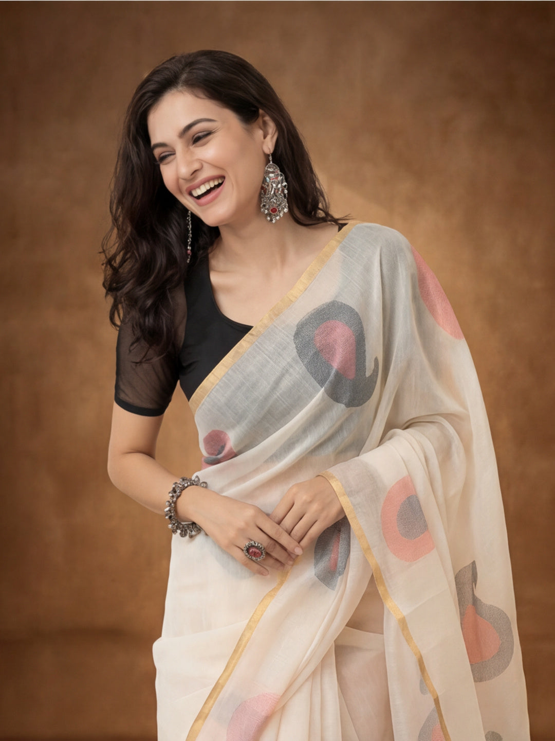 Abstract Cotton Saree