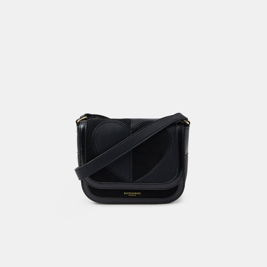 Black Heart Patch Sling Bag