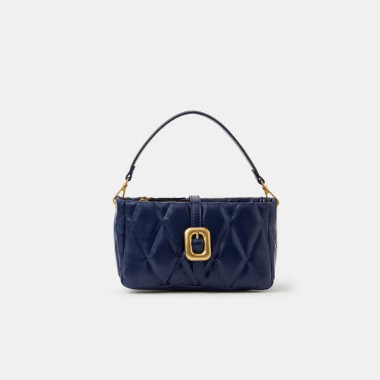 Blue Chunky Quilted Sling Bag
