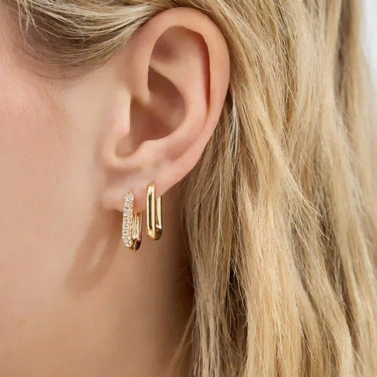 Rectangular Hoop Earrings Pack of 3