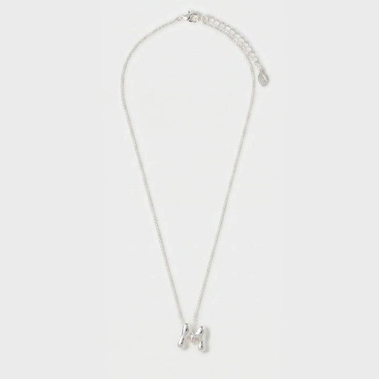 Bubble Initial (M) Pendant Necklace Silver