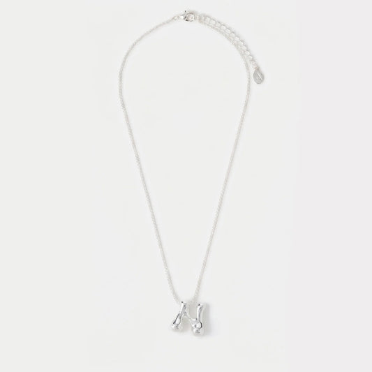 Bubble Initial (N) Pendant Necklace Silver