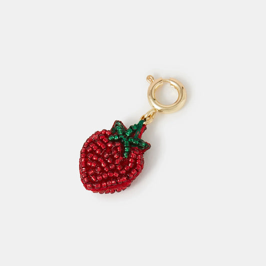 Beaded Strawberry Jewellery Charm
