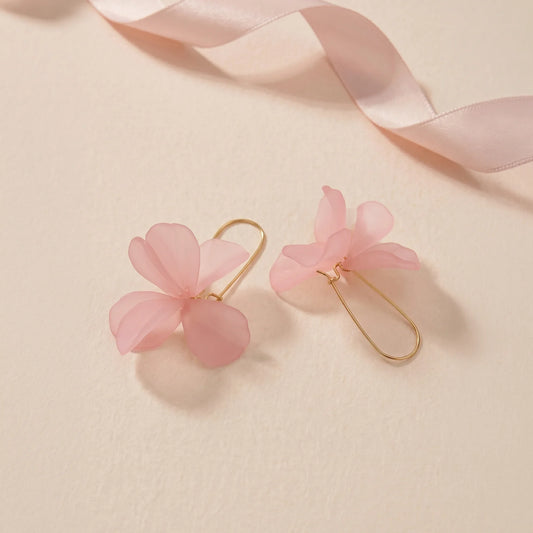 Frosted Flower Drop Earrings