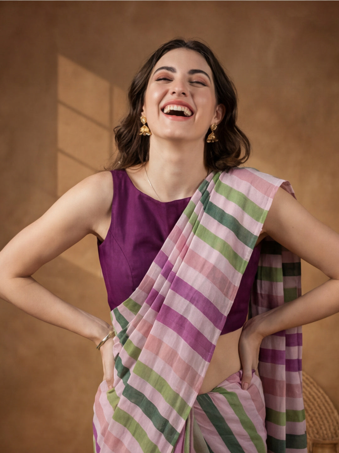 Striped Linen Saree