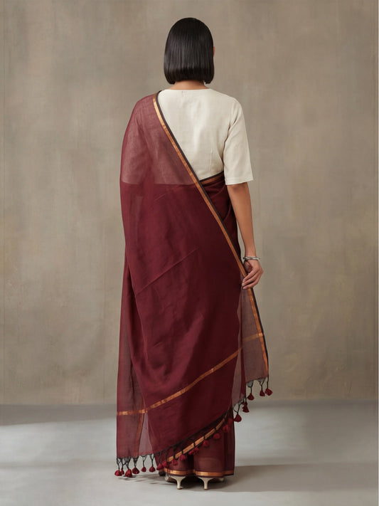 Solid Cotton Saree