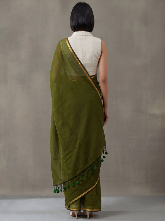 Solid Cotton Saree
