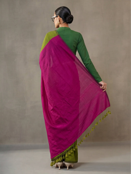 Solid Cotton Saree