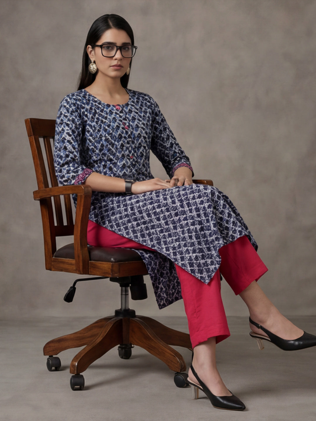 Floral Printed Straight Cotton Kurta