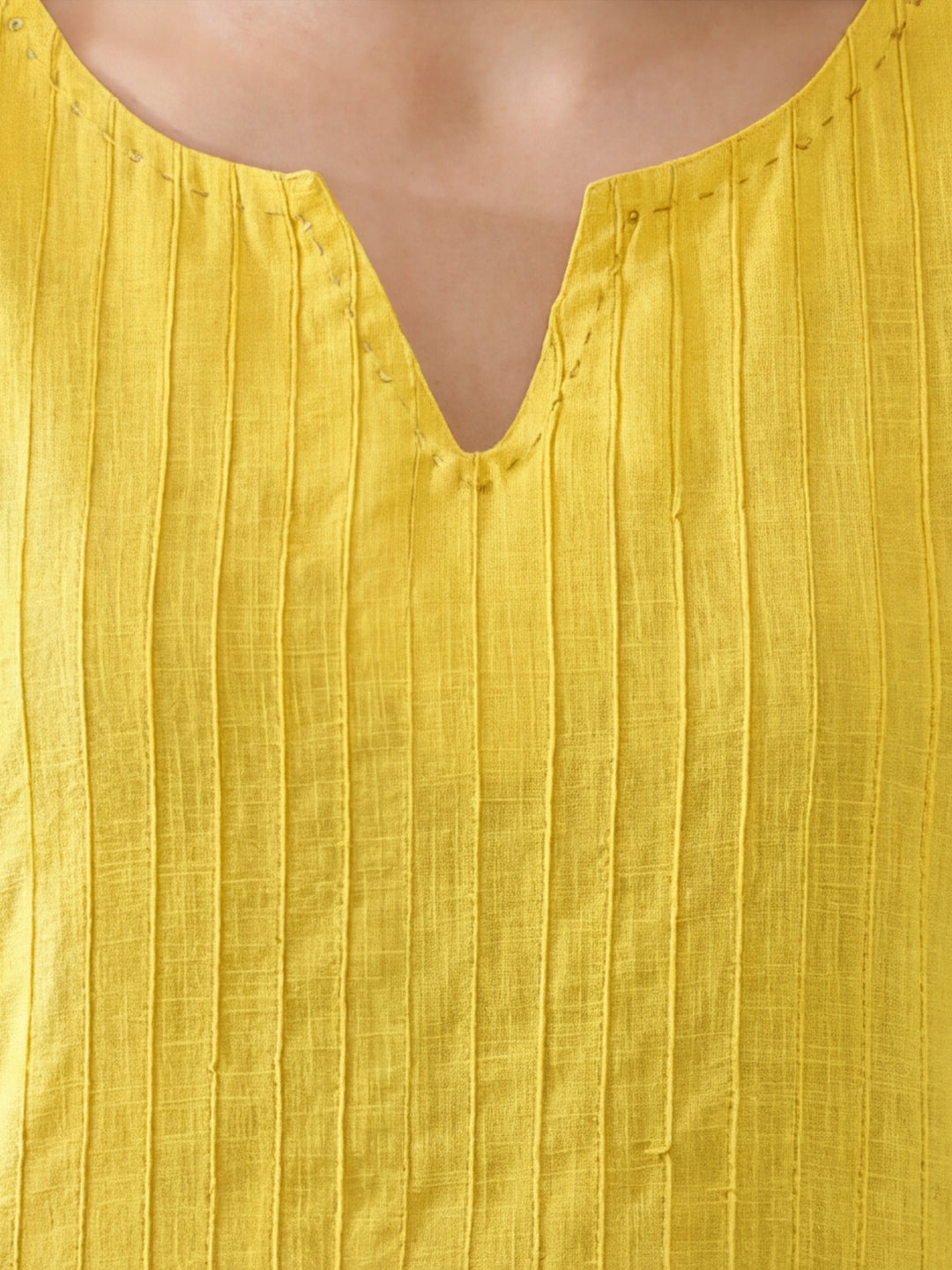 Woven Design Embroidered Straight Cotton Kurta