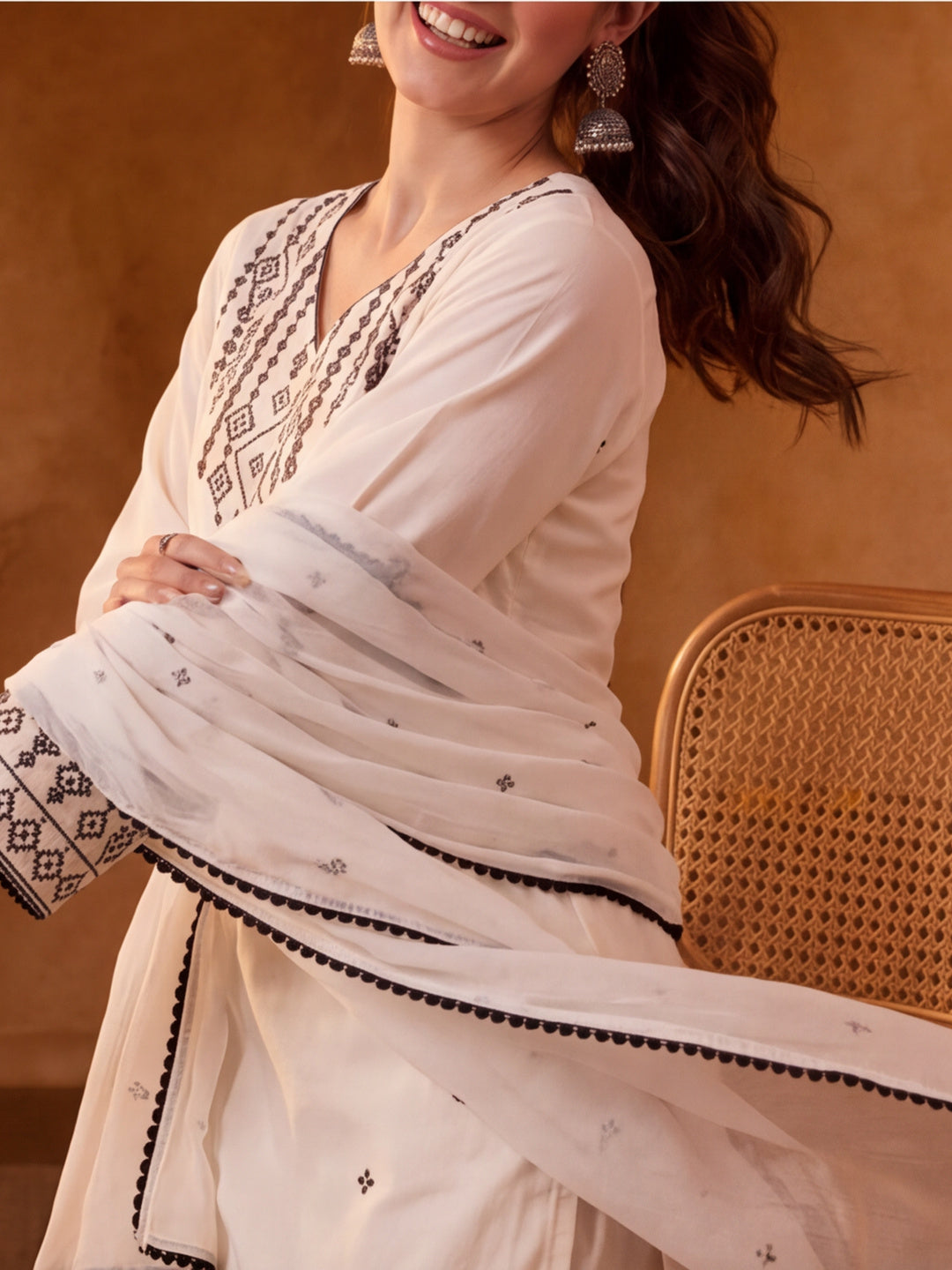 Embroidery White Kurta Set