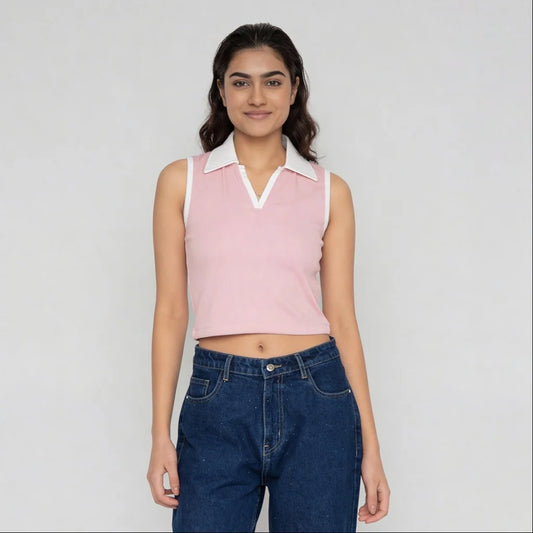 Knitted Solid Polo T-Shirt