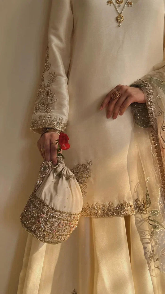 Premium Ivory Elegance Sharara