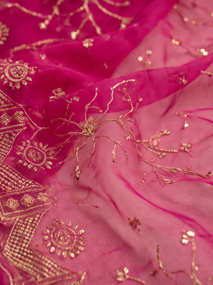 Lovely Embroidery Pink Saree