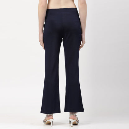 Blue Boot Leg Lycra Pant