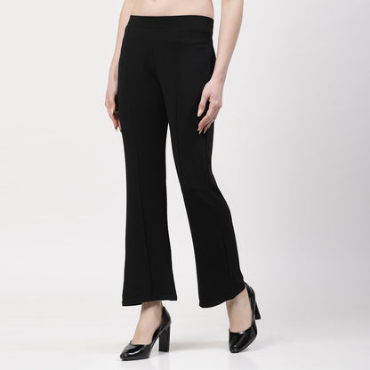 Black Boot Leg Lycra Pant