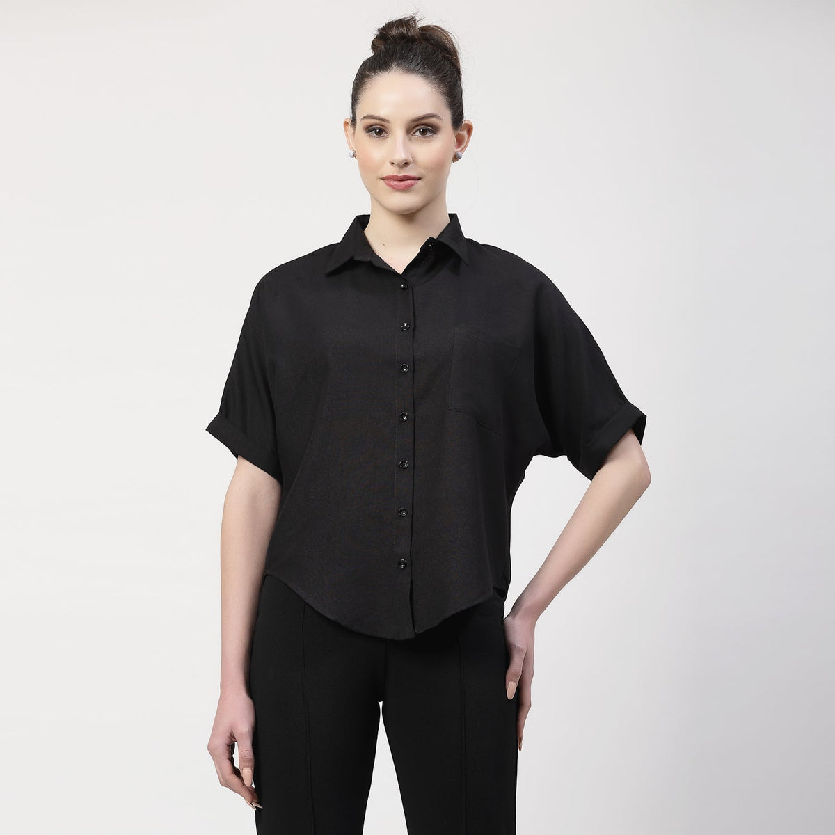 Black Asymmetrical Shirt