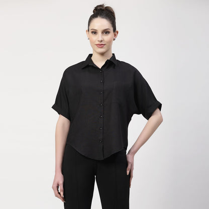 Black Asymmetrical Shirt