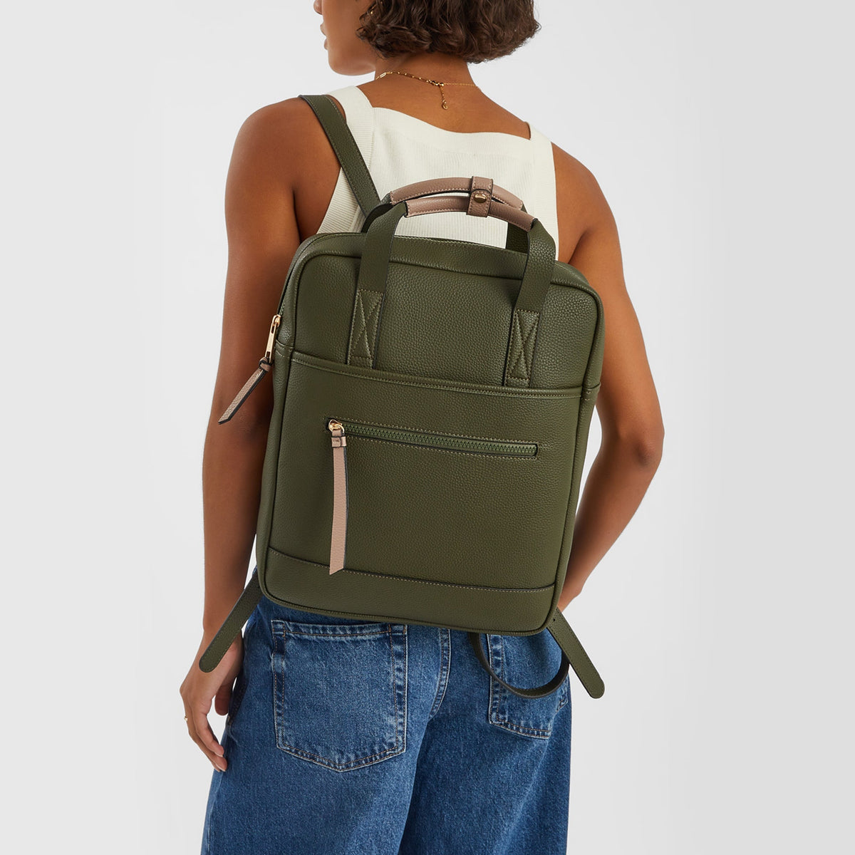 Green Backpack Top Handle Fits a 12x8 in laptop