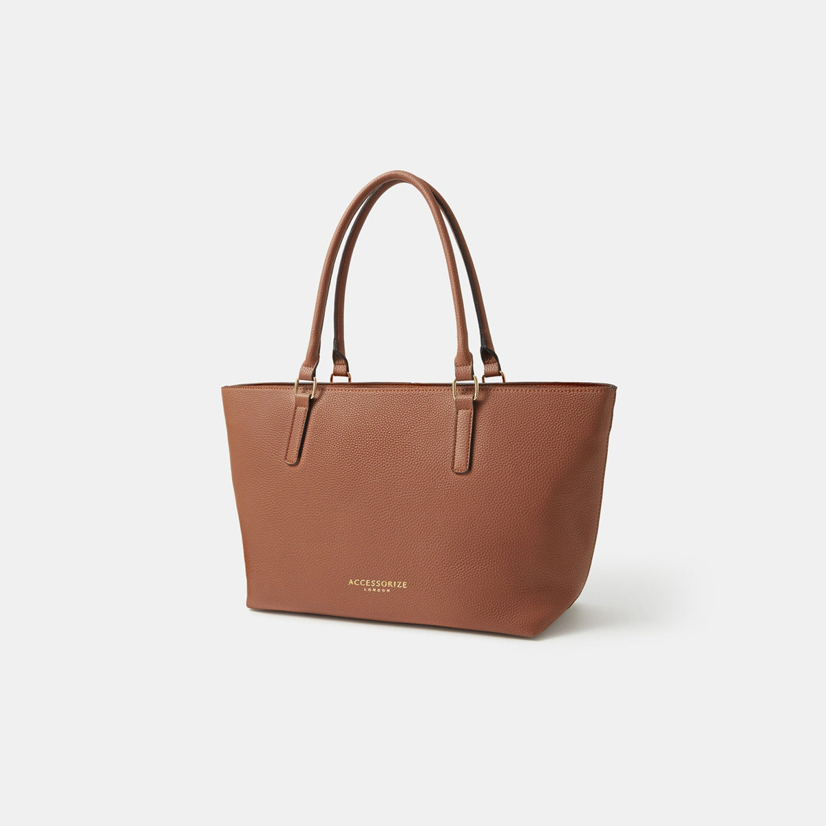 Brown Buckle Strap Tote Bag
