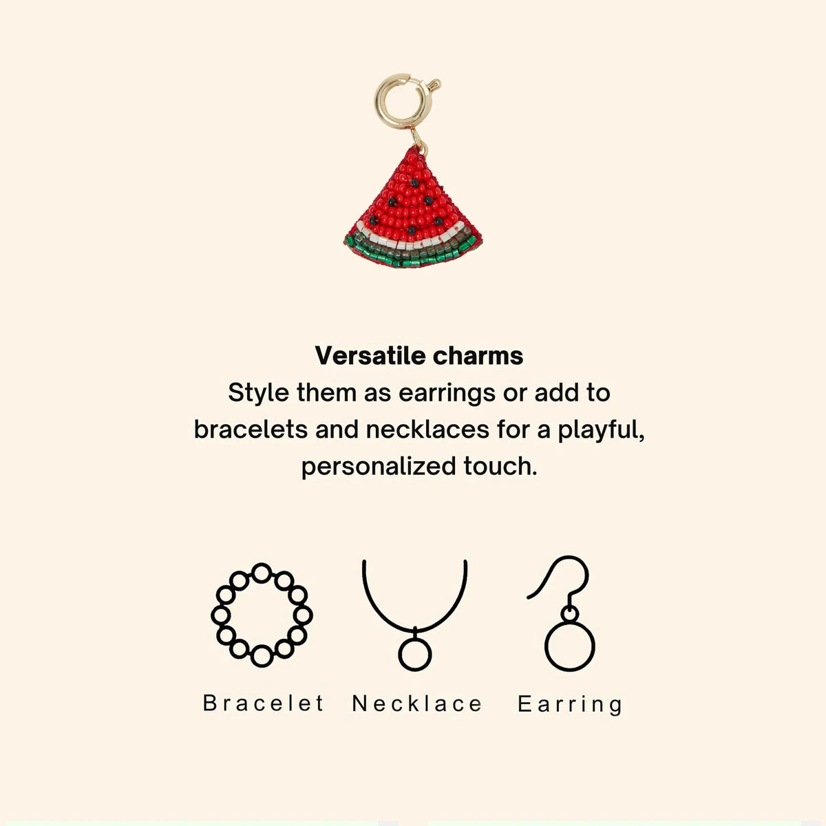 Beaded Watermelon Jewellery Charm