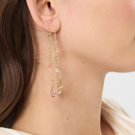 Gem Chain Drop Earrings Pack of 3
