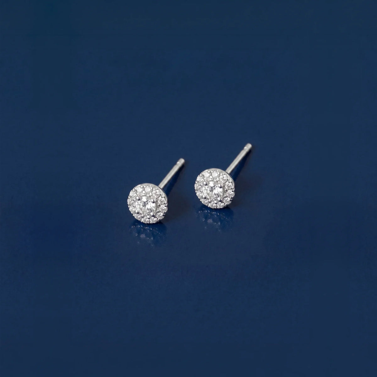 925 Sterling Silver Halo Stud Earrings